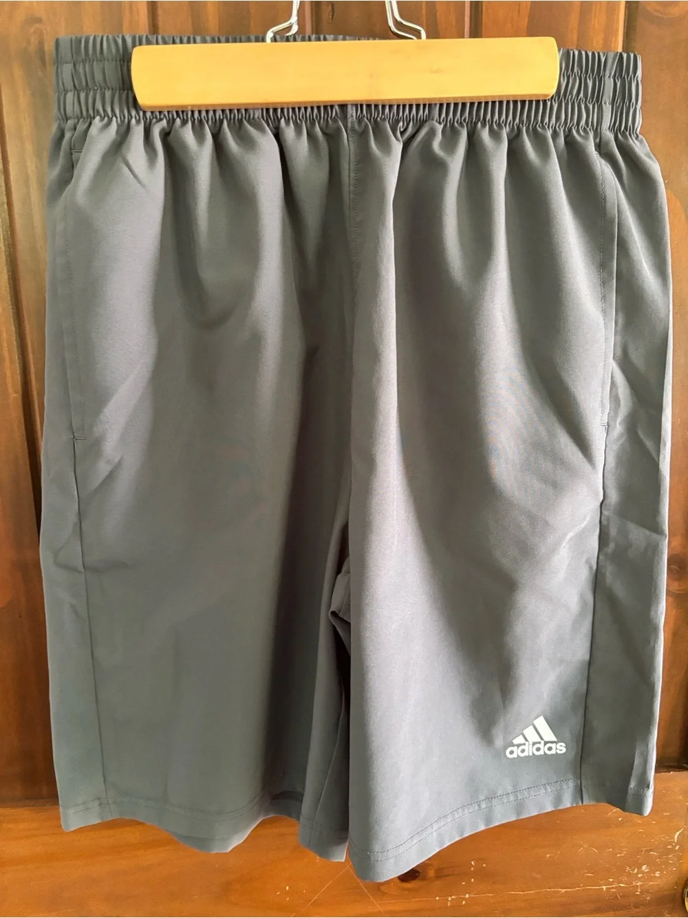Adidas Kid’s Dark Gray Athletic Shorts with Logo